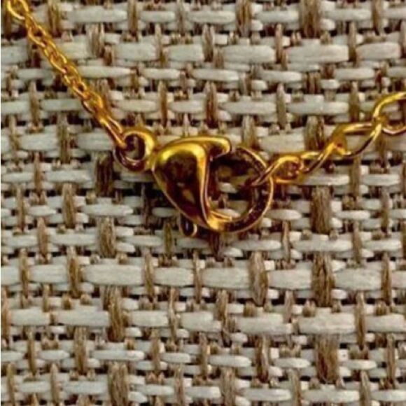 NWT Stainless Steel Gold Tone J Initial Pendant Necklace letter J - Picture 4 of 5